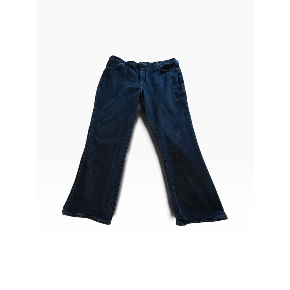 Wrangler 937STR Jeans Mens 38x29 Dark Blue Straight Leg Stretch Denim